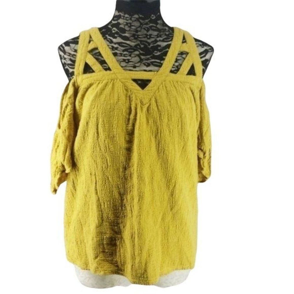 Mittoshop‎ Mustard Yellow Criss Criss Small Blouse